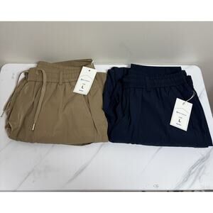 Multipants Mens Cargo Jogger Pants Bundle Size L Short Navy Khaki Drawstring